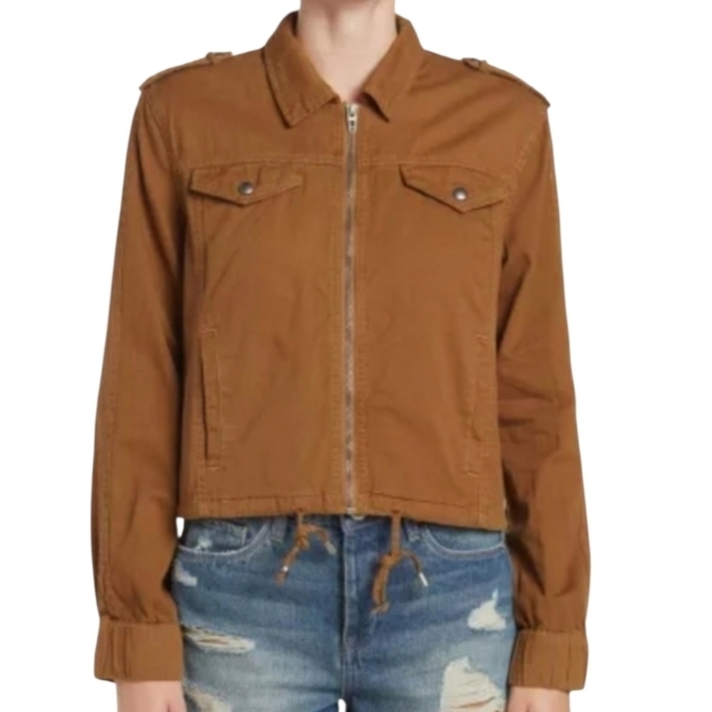 Blank NYC Twill Utility Cotton Jacket in Snatched Cargo Size Large